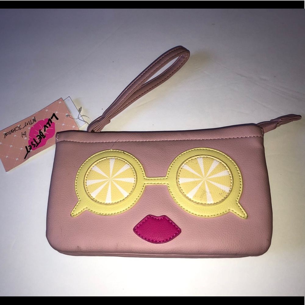 Betsey Johnson pink wristlet